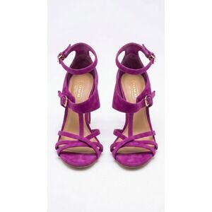 Coach Magenta Suede Strappy Stiletto Sandals Double Ankle Strap Heels Size 6B